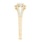 Rosec Jewels-Womens Moissanite Halo Engagement Ring with Split Shank