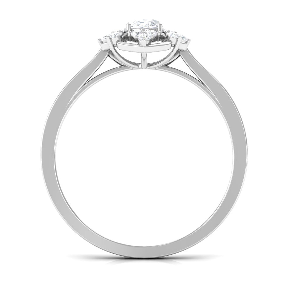 Rosec Jewels-Vintage Inspired Moissanite Flower Engagement Ring