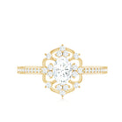 Vintage Inspired Moissanite Flower Engagement Ring D-VS1 - Rosec Jewels