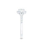 Rosec Jewels-Princess Cut Moissanite Halo Engagement Ring with Split Shank