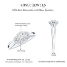Certified Moissanite Flower Engagement Ring with Split Shank D-VS1 - Rosec Jewels