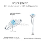 Natural Aquamarine Flower Promise Ring with Diamond AAA - Rosec Jewels