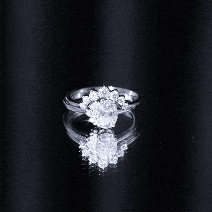 Rosec Jewels-Designer 1.2 Carat Oval Cut Moissanite Wedding Ring Set With Certificate