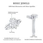 Rosec Jewels-Designer 1.2 Carat Oval Cut Moissanite Wedding Ring Set With Certificate