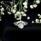 Rosec Jewels-Designer 1.2 Carat Oval Cut Moissanite Wedding Ring Set With Certificate