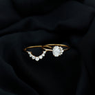 Rosec Jewels-Designer 1.2 Carat Oval Cut Moissanite Wedding Ring Set With Certificate