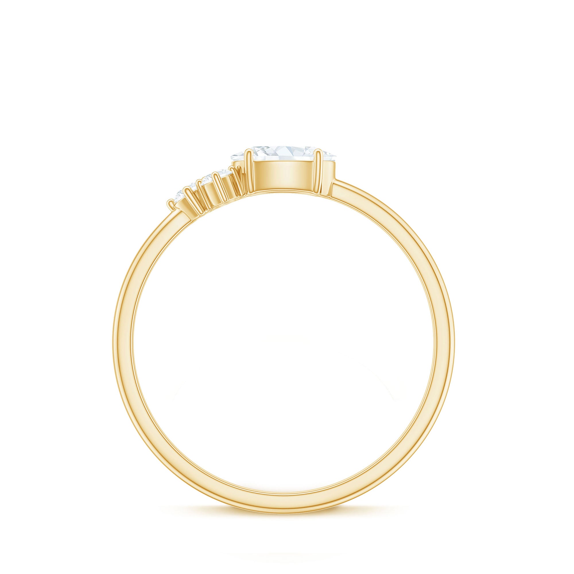 Rosec Jewels-Oval and Round Moissanite Promise Ring for Her