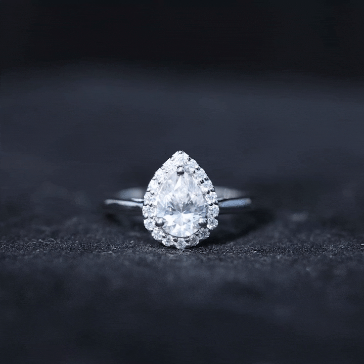 1 CT Brilliant Cut Moissanite Teardrop Engagement Ring D-VS1 - Rosec Jewels