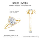 1 CT Brilliant Cut Moissanite Teardrop Engagement Ring D-VS1 - Rosec Jewels