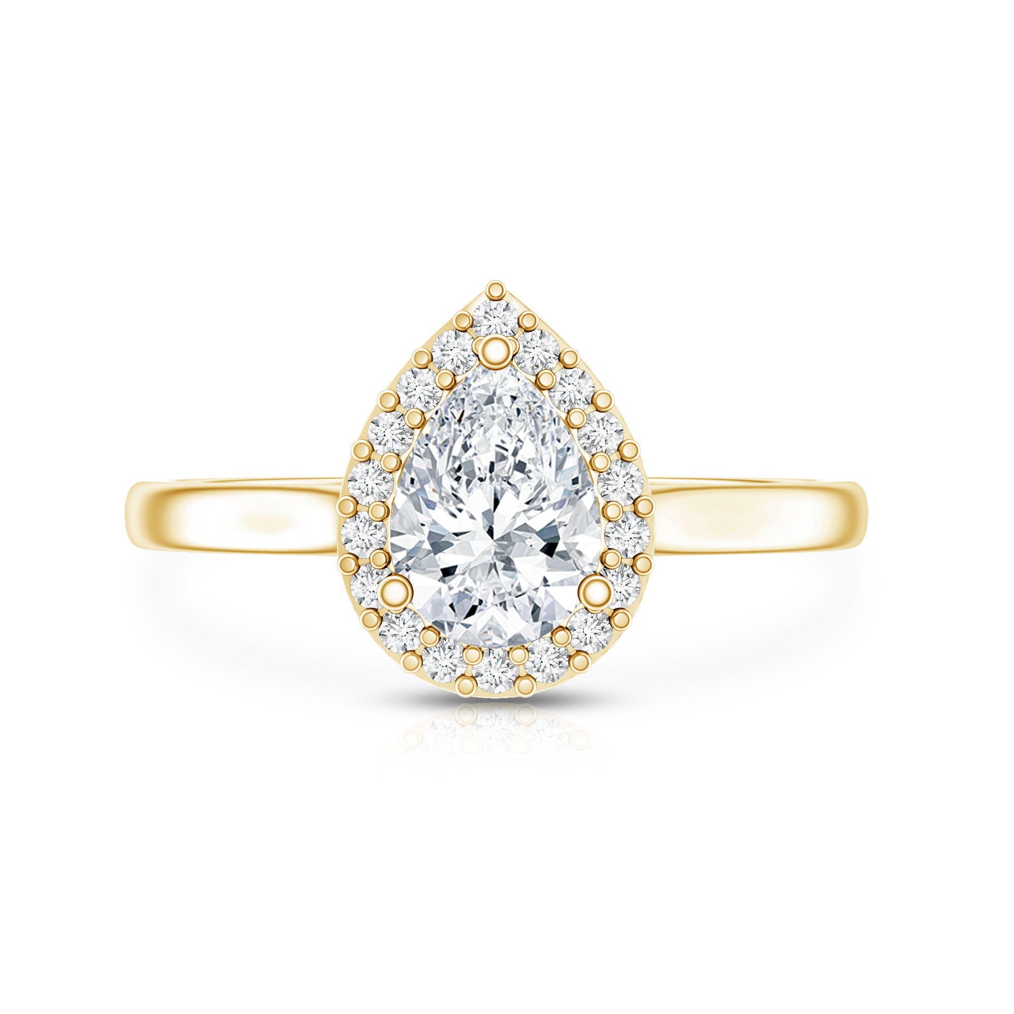 1 CT Brilliant Cut Moissanite Teardrop Engagement Ring D-VS1 - Rosec Jewels