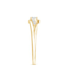 Round Cut Moissanite Promise Ring with Bypass Shank D-VS1 - Rosec Jewels