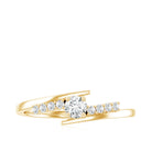 Round Cut Moissanite Promise Ring with Bypass Shank D-VS1 - Rosec Jewels