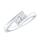 Certified Two Stone Moissanite Commitment Ring For Her D-VS1 - Rosec Jewels