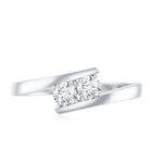 Certified Two Stone Moissanite Commitment Ring For Her D-VS1 - Rosec Jewels