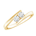 Certified Two Stone Moissanite Commitment Ring For Her D-VS1 - Rosec Jewels