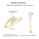 Certified Two Stone Moissanite Commitment Ring For Her D-VS1 - Rosec Jewels