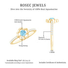 Natural Aquamarine Diamond Flower Promise Ring with Certificate AAA - Rosec Jewels
