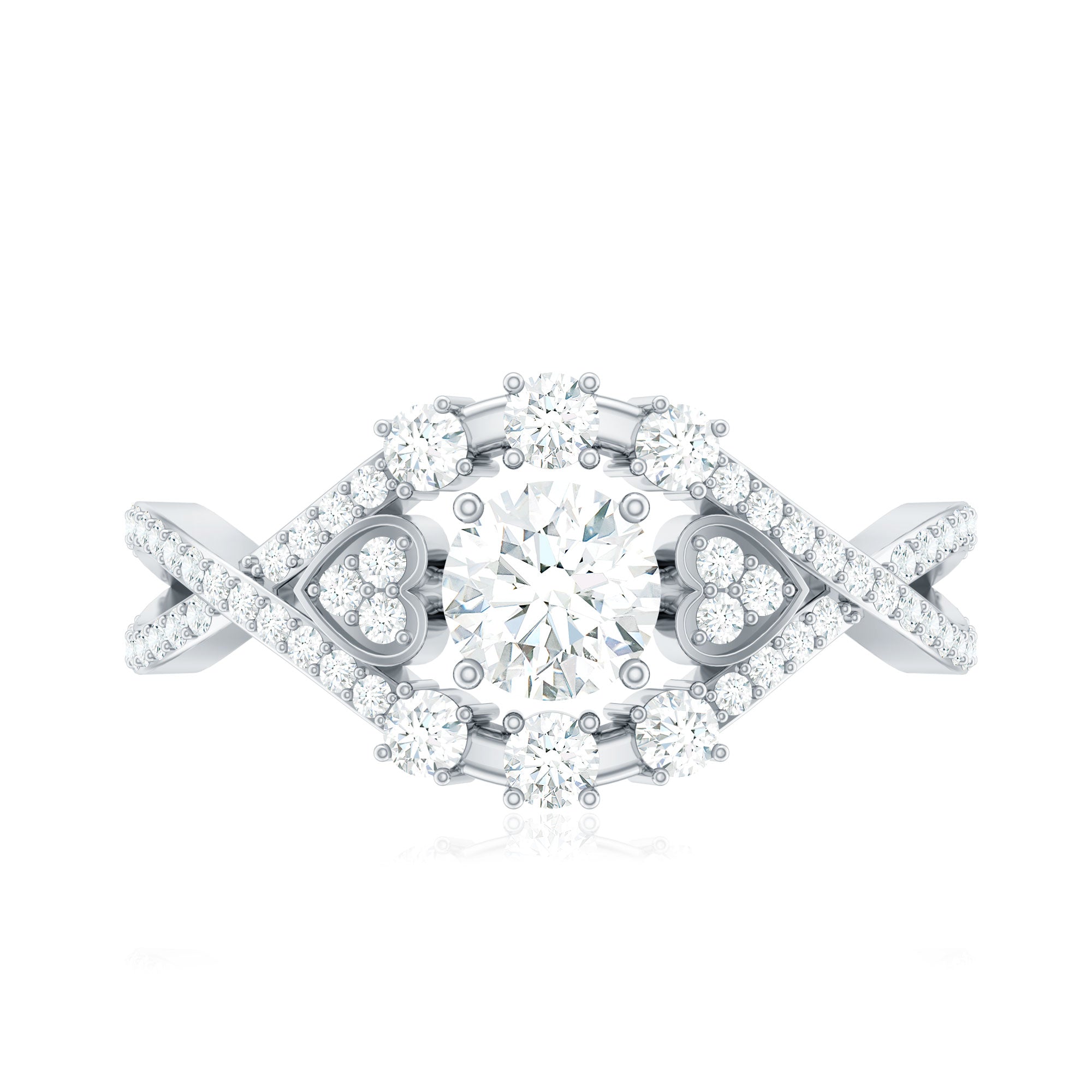 Designer Moissanite Beautiful Engagement Ring with Certificate D-VS1 - Rosec Jewels