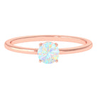1/2 CT Round Ethiopian Opal Solitaire Promise Ring Ethiopian Opal - ( AAA ) - Quality - Rosec Jewels