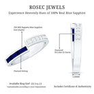 Natural Blue Sapphire Diamond Anniversary Band Ring AAA - Rosec Jewels