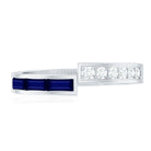Natural Blue Sapphire Diamond Anniversary Band Ring AAA - Rosec Jewels