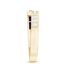 Natural Blue Sapphire Diamond Anniversary Band Ring AAA - Rosec Jewels