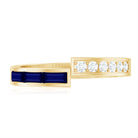 Natural Blue Sapphire Diamond Anniversary Band Ring AAA - Rosec Jewels