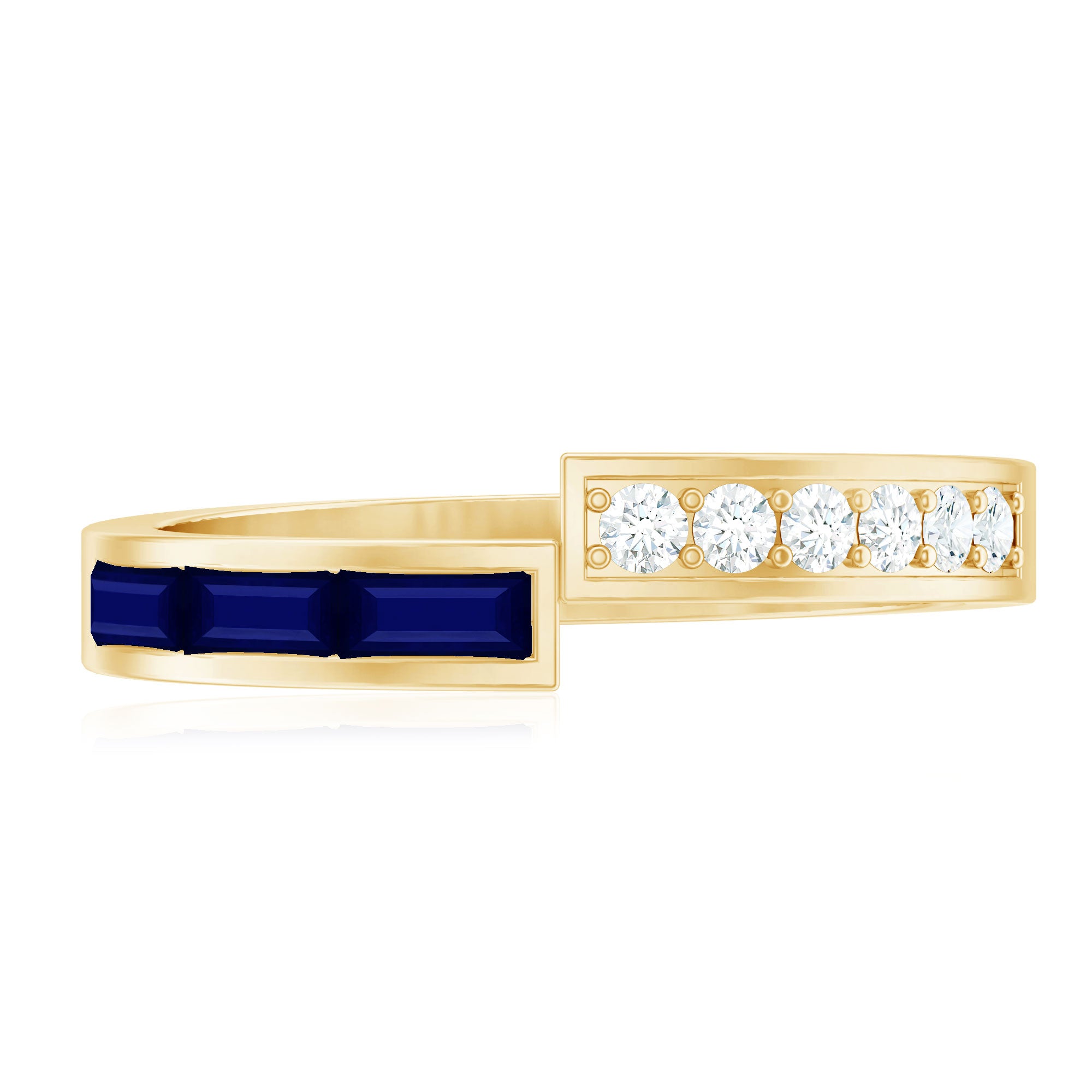Natural Blue Sapphire Diamond Anniversary Band Ring AAA - Rosec Jewels