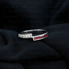 Natural Baguette Ruby Diamond Band Ring for Anniversary AAA - Rosec Jewels
