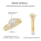 Round Moissanite Bypass Wedding Ring Set D-VS1 - Rosec Jewels