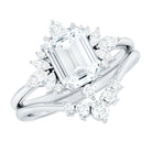 Rosec Jewels-Designer Emerald Cut Moissanite Wedding Ring Set for Women