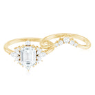 Rosec Jewels-Designer Emerald Cut Moissanite Wedding Ring Set for Women