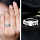2.50 CT Brilliant Cut Moissanite Bridal Ring Set D-VS1 - Rosec Jewels