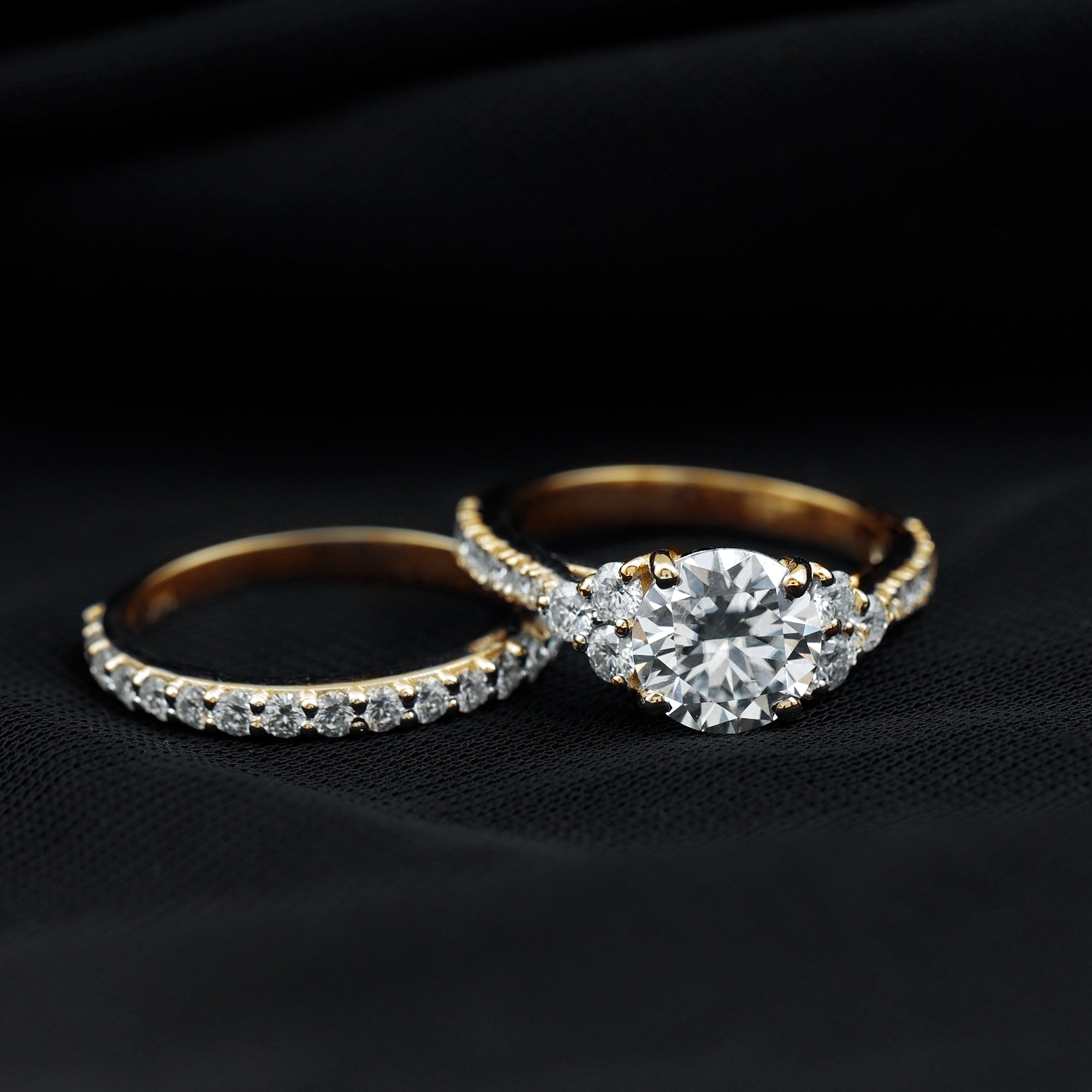 Certified 2 Carat Moissanite Engagement Ring with Enhancer D-VS1 - Rosec Jewels