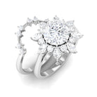 2.50 CT Moissanite Flower Wedding Ring Set in Gold Moissanite - ( D-VS1 ) - Color and Clarity - Rosec Jewels