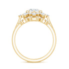 Flower Inspired Moissanite Halo Engagement Ring with Enhancer D-VS1 - Rosec Jewels