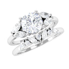 1.50 CT Minimal Moissanite Wedding Ring Set in Gold Moissanite - ( D-VS1 ) - Color and Clarity - Rosec Jewels