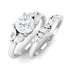 1.50 CT Minimal Moissanite Wedding Ring Set in Gold Moissanite - ( D-VS1 ) - Color and Clarity - Rosec Jewels