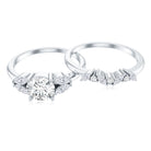 Round Cut Moissanite Bridal Ring Set with Certificate D-VS1 - Rosec Jewels