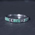 Real Emerald Interlocking Wedding Band with Certificate AAA - Rosec Jewels