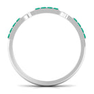 Real Emerald Interlocking Wedding Band with Certificate AAA - Rosec Jewels