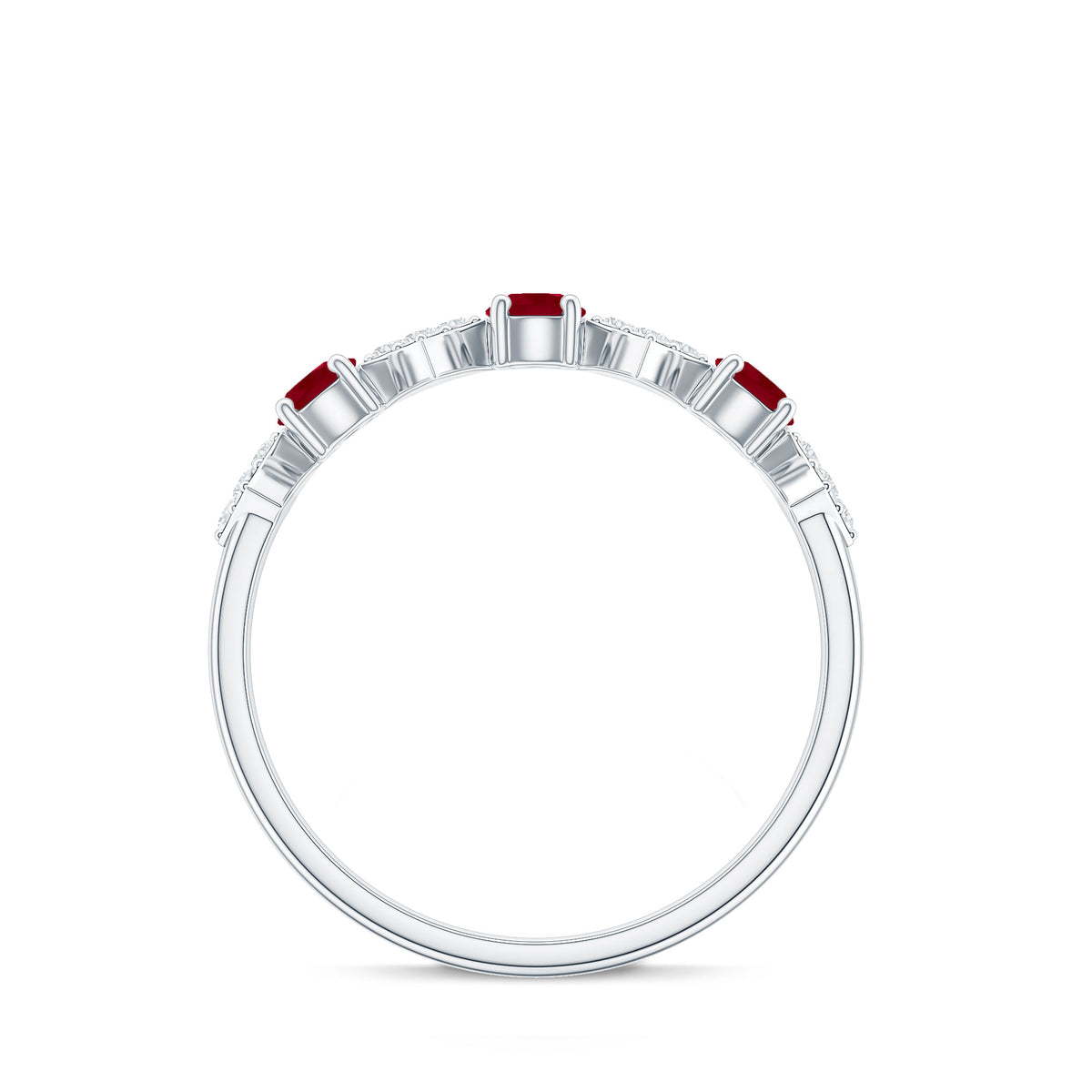 Real Ruby Diamond Half Eternity for Women AAA - Rosec Jewels
