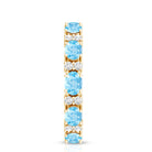 Natural Aquamarine Diamond Eternity Wedding Band in East West Style AAA - Rosec Jewels