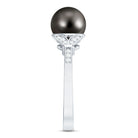 Rosec Jewels-Tahitian Pearl and Diamond Engagement Ring with Split Shank
