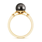 Rosec Jewels-Tahitian Pearl and Diamond Engagement Ring with Split Shank