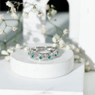 Lab Created Emerald Vintage Inspired Eternity Band AAAA - Rosec Jewels