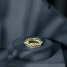 Lab Created Emerald Vintage Inspired Eternity Band AAAA - Rosec Jewels