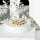 Lab Created Emerald Vintage Inspired Eternity Band AAAA - Rosec Jewels