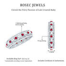 Vintage Style Lab Created Ruby Celtic Wedding Band with Certificate AAAA - Rosec Jewels