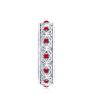 Vintage Style Lab Created Ruby Celtic Wedding Band with Certificate AAAA - Rosec Jewels